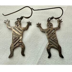 Vintage PRECIV Sterling Silver Modernist Dancing Man Earrings